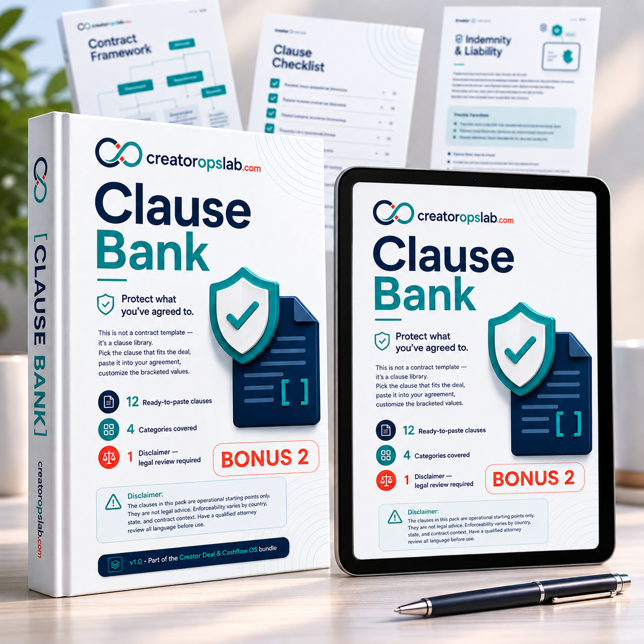 Clause Bank mockup